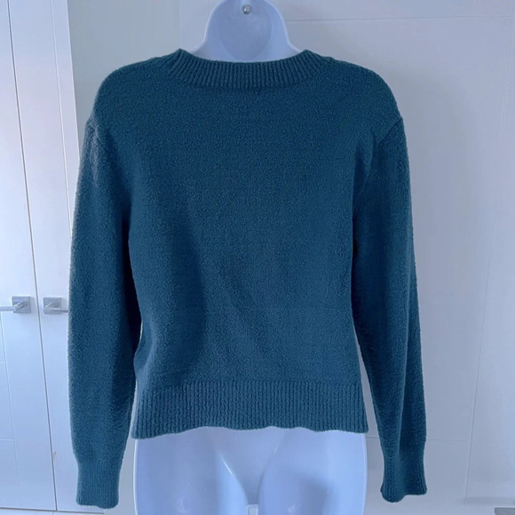 Joe Fresh/ Fuzzy/ Blue button up cardigan/ Gem buttons/ Stretchy/ Size US S - Picture 4 of 14